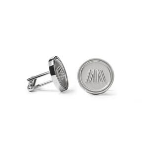 NEW MISSION ATELIER men's ascension cufflinks in matte & shiny silver